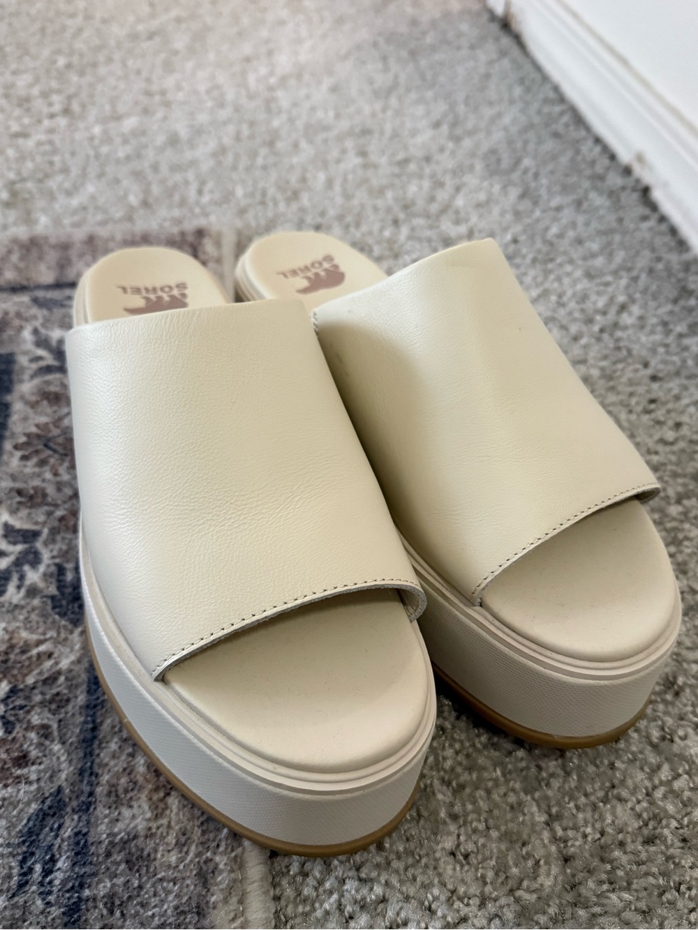 Sorel Dayspring Women's Cream Platform Slide Sandals Mule